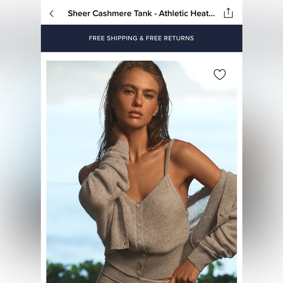 ALO Yoga Sheer Cashmere Tank - Athletic Heather Grey - Picture 5 of 5